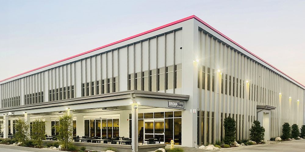 Completed two-story commercial office building exterior